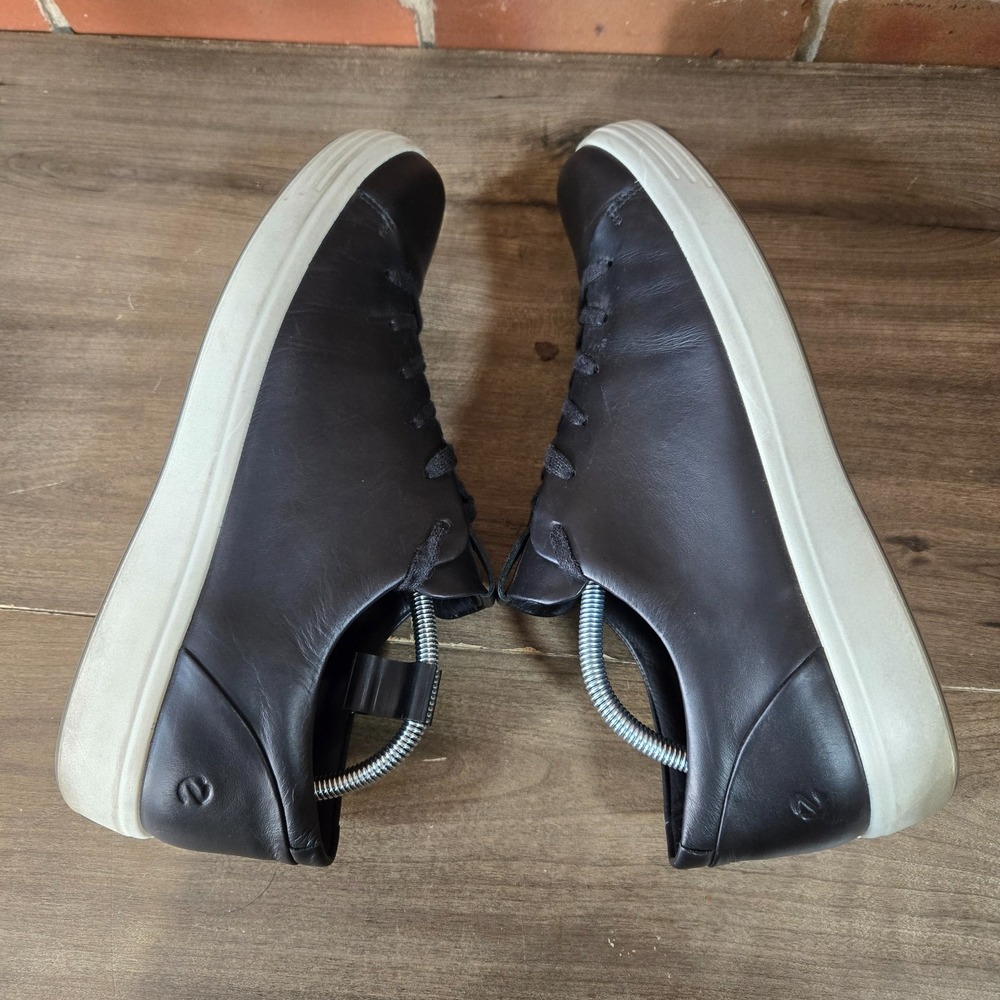 ECCO Shoes Soft 7 Men's Size 11-11.5 U.S (45) city Black Leather Low Top Lace Up - Picture 7 of 8